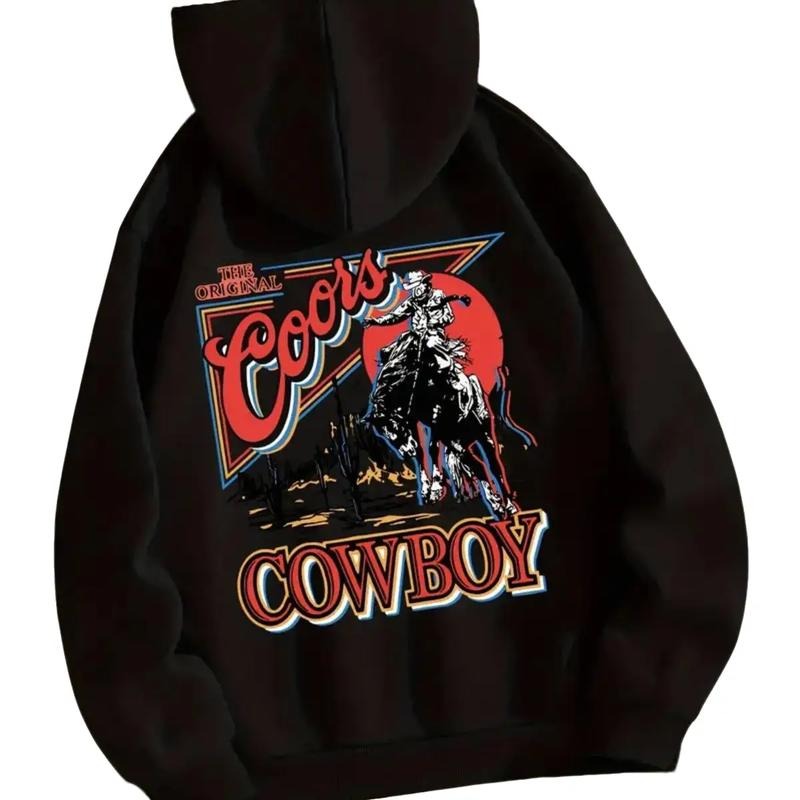 Coors Western Cowboy Hoodie 90s Graphic Western Shirt, Vintage Women Hoodie