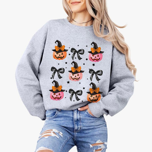 Coquette Bow Halloween Shirt, Pink Bow Witch Pumpkin Shirt, Pumpkin Patch, Thanksgiving Tee, Coquette Halloween Shirt, Vintage Shirt for Women, Vintage Halloween Party Tee, Comfort Shirt for Mama, Thanksgiving Shirt, Autumn Tee for Mama, Women Top