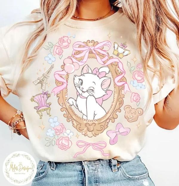 Coquette Bow The Aristocats Marie Shirt,  Marie Cat , Magic Kingdom Shirt, Marie Bonjour Tee
