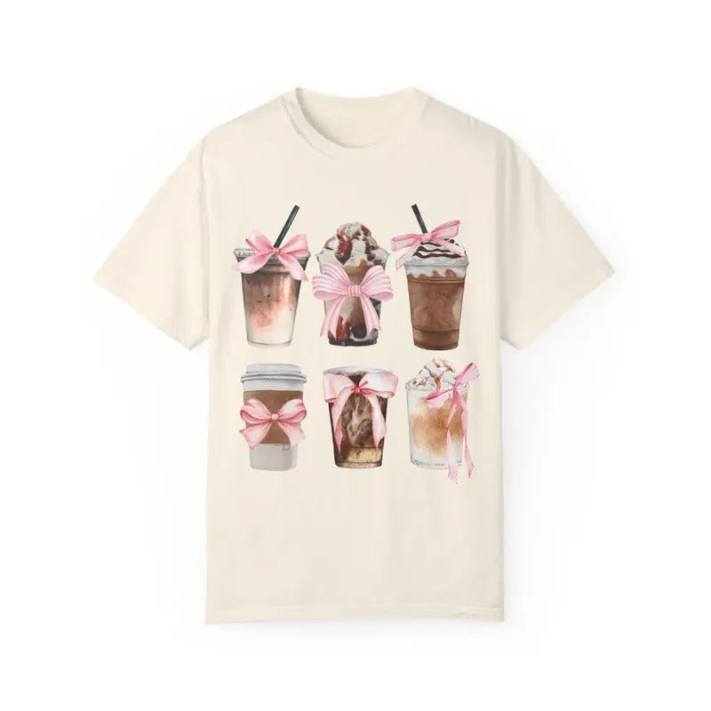 Coquette Coffee Shirt, Coquette Aesthetic, Iced Coffee Shirt, Oversized Tshirt, Vintage Tshirt, Coffee Lover, shirt summer see