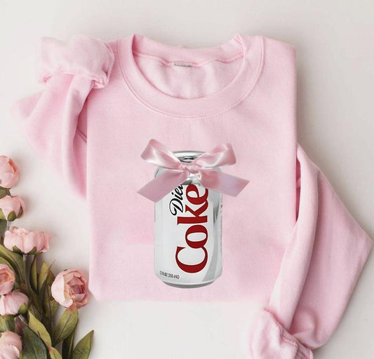 Coquette Coke Zero Sweatshirt, Diet Coke Shirt, Diet Coke Lover, Diet Coke Bow, Coquette Pink Bow Shirt, Y2k Crewneck, Pink Girl Shirt