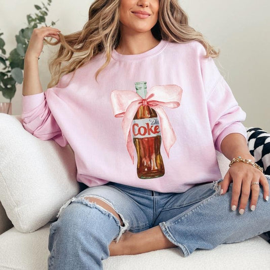 Coquette Diet Coke Sweatshirt, Coke Zero Sweater, Coquette Diet Coke Bow Shirt, Diet Coke Lover Sweater, Y2k Crewneck, Bottle With A Bow Soft Girl Shirt