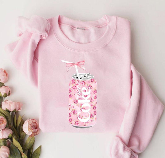 Coquette Floral Diet Coke Sweatshirt, Coquette Diet Coke Sweater, Coke Zero Shirt, Coquette Diet Coke Bow Shirt, Diet Coke Lover Sweater, Y2k Crewneck
