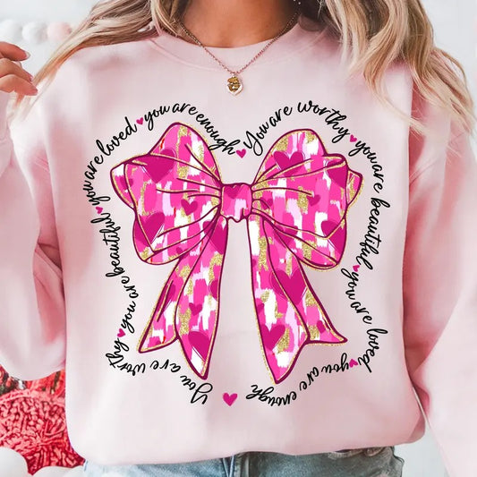 Coquette Glitter Valentine Heart T-Shirt, Brushstroke Valentine's Day Sweatshirt, Romantic Valentine Crewneck, Glitter Holiday Clothing