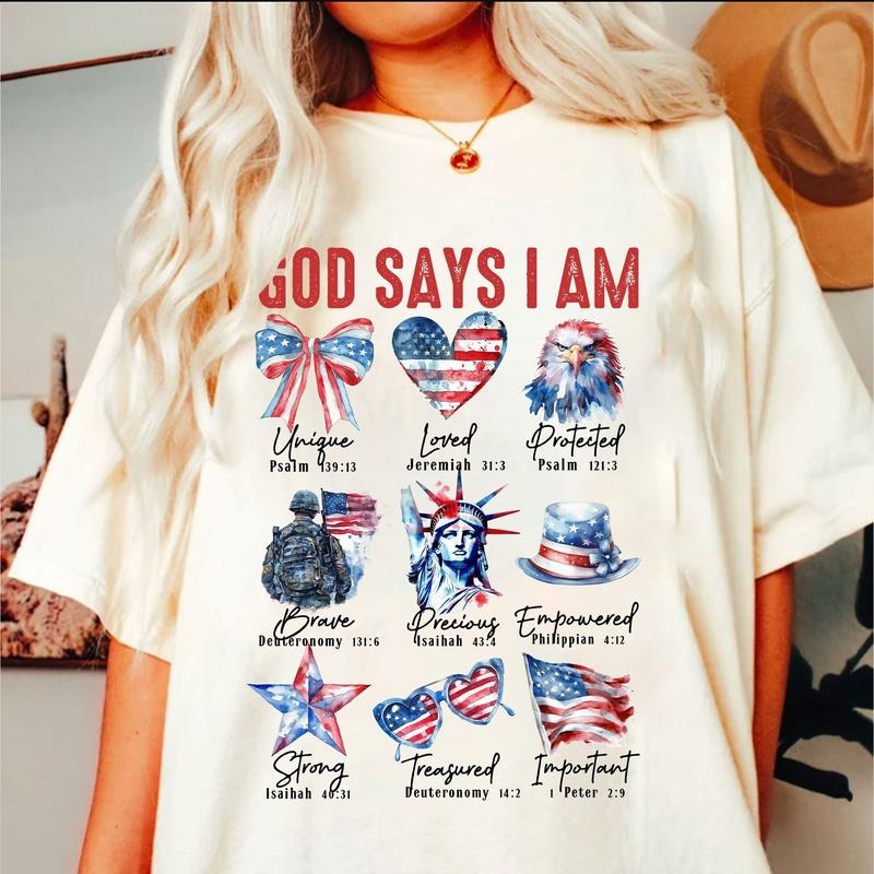 Coquette God Says I Am Shirt 4th Of July 4th Of July Christian 4th Of July America Blessed Independence Day  T-shirt, sweater and Hoodie