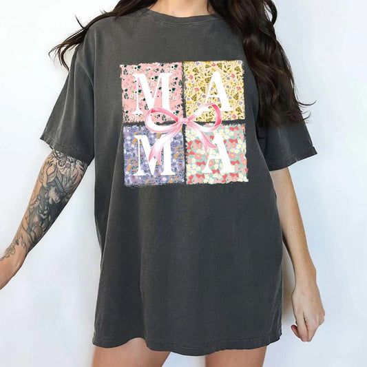 Coquette Mama Comfort Colors Shirt, Floral Mama T-shirt, Coquette Mom Graphic Tee, Coquette Spring Flower Mama Clothing, Gift For Mom