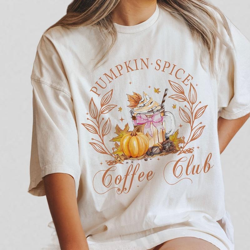 Coquette Pumpkin Spice Shirt, Coquette Bow Pumpkin Latte Shirt, Coffee Lovers Shirt for Her, Comfort Shirt for Mom, Autumn Tee for Mama, Pumpkin Spice Latte, Fall Coffee Shirt, Pumpkin Spice Tee, Thanksgiving Shirt, Cute Fall Shirt, Women Top
