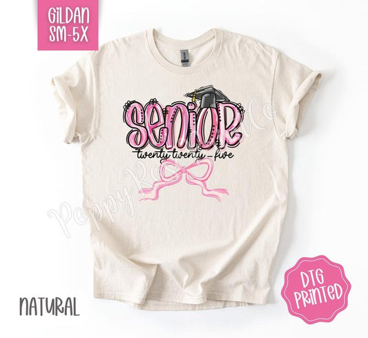 Coquette Senior Gildan Shirt, Cute Graduation Tshirt, Trendy Bow Tee, Gift for Her