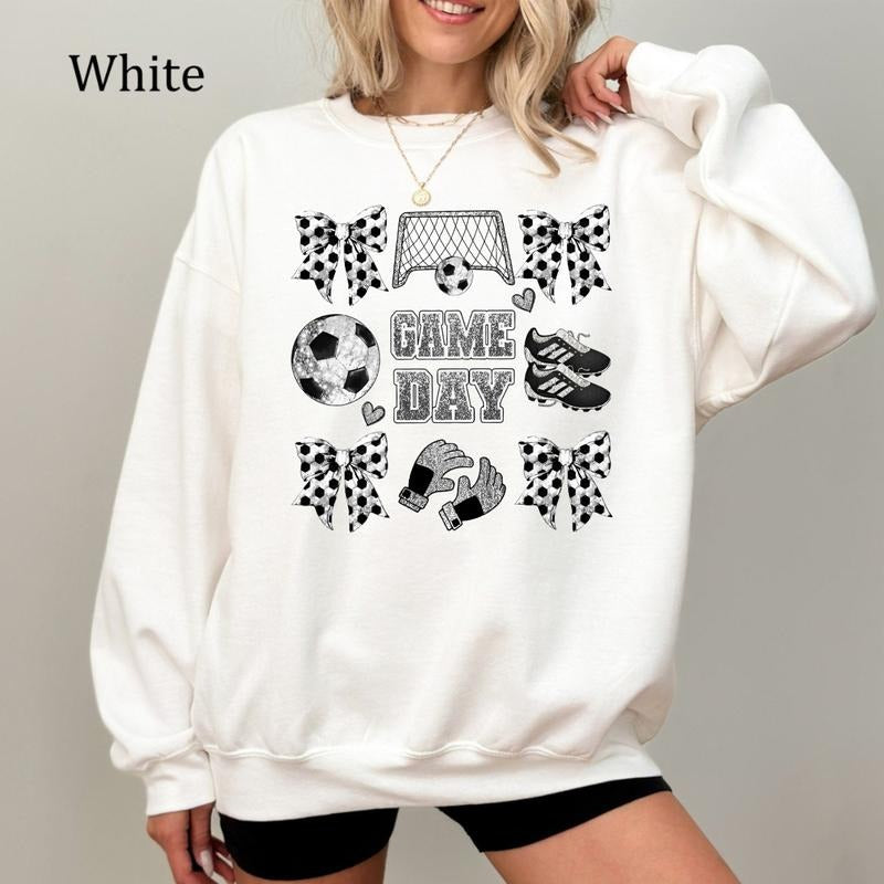 Coquette Soccer Sweatshirt, Game Day Shirt, Soccer Mama Sweatshirt, Cute Soccer Mom Pullover, Cozy Fleece Sweatshirt, Everyday Casual Comfort