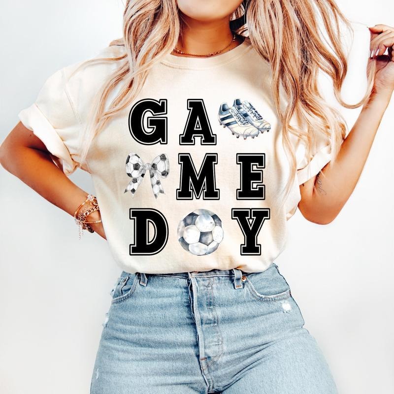 Coquette Soccer T-Shirt, Game Day T-Shirt, Soccer Mama T-Shirt, Soccer Mom T-Shirt, Sports T-Shirt, tshirt hot trend 2025