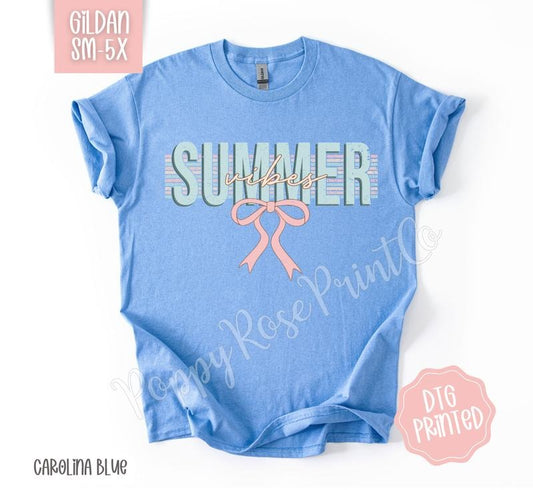 Coquette Summer Vibes Gildan Tshirt, Cute Summer Shirt, Girly Beach Tee