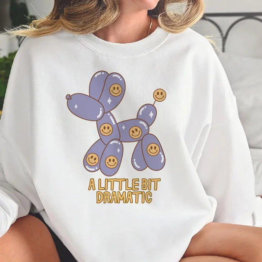 Coquette Sweatshirt Pink Balloon Poodle Pullover Bow Balloon Dog Sweatshirt Pink Bow Hoodie Girly Pink Balloon Dog Pullover Womens Sweatshirt Casual Cotton