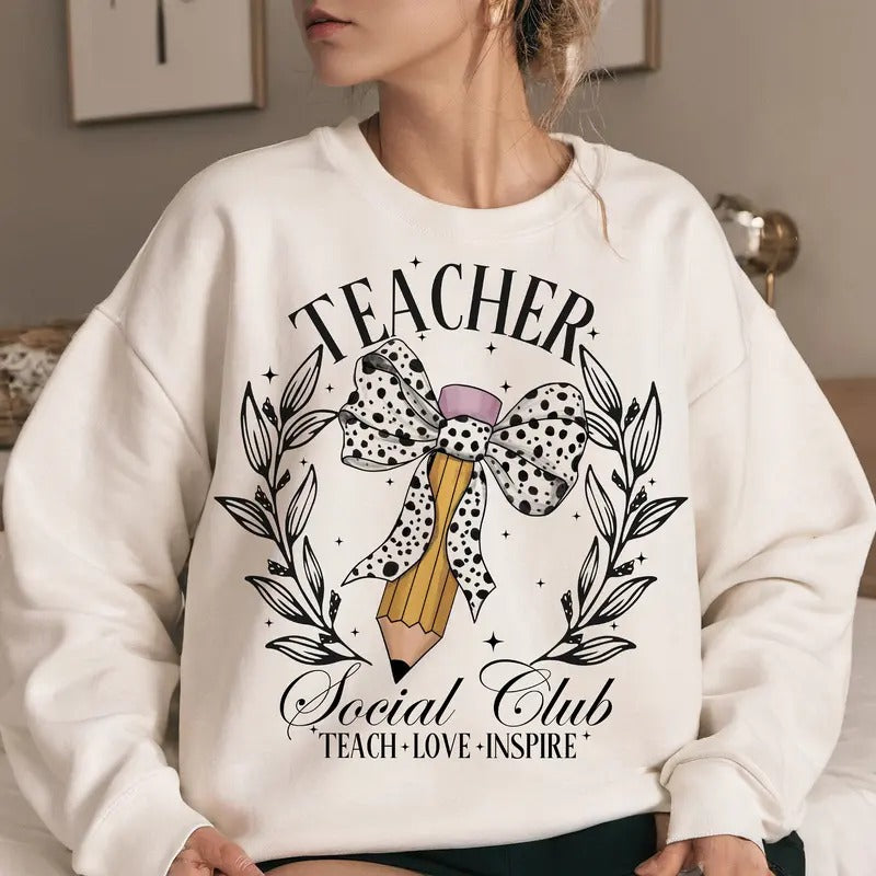 Coquette Teacher Shirt, Back to School, teacher Appreciation Gift, Pencil Bow, first Day of School Shirt