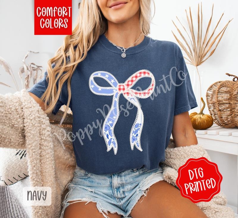 Coquette USA Comfort Colors Shirt, Cute Floral Lace Tshirt, Trendy America Tee, Gift for Her