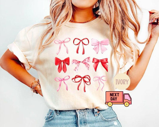 Coquette Valentine Shirt, Coquette Bow Sweatshirt, Valentine Bow Shirt, Coquette Valentine T-Shirt, Gift for Girlfriend, Valentines Day Sweater