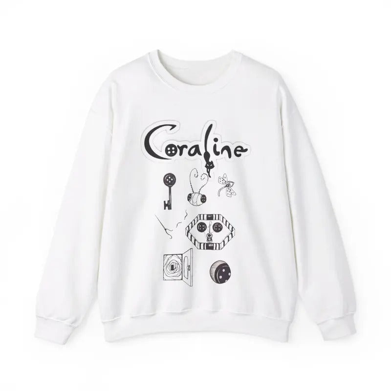 Coraline Aesthetic Crewneck Sweatshirt, Funny circus Corr.aa.lineee sweatshirt,  Spooky movie Hoodie, Doll TShirt, Movie Retro Horror Sweatshirt, Halloween Gift Tshirt, Graphic Hoodie