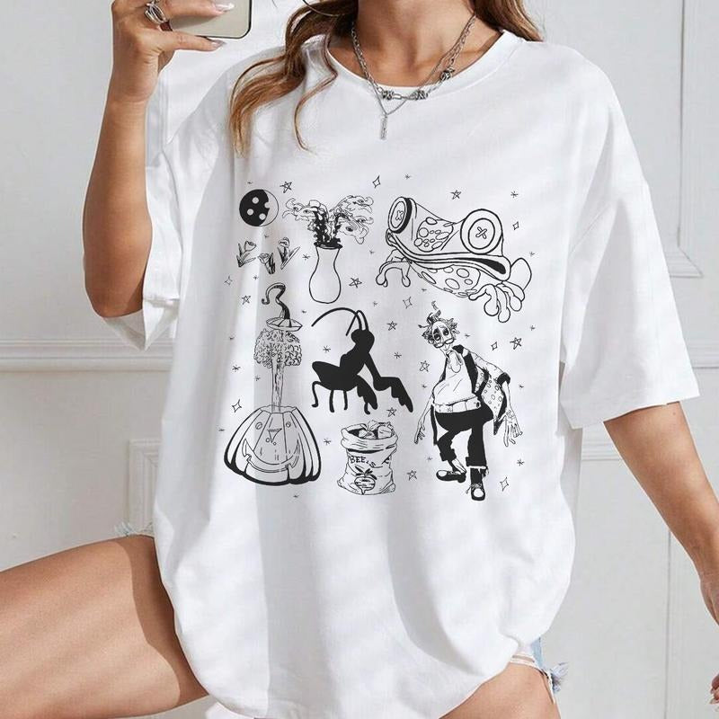 Coraline Garden things Doodle Shirt, Horror Coraline movies, Horror Character Shirt, Halloween Crewneck Sweatshirt