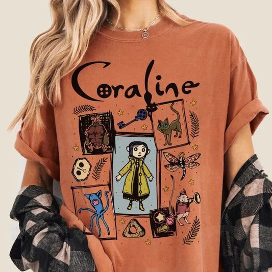 Coraline Shirt, Halloween Coraline Shirt, Spooky movie Shirt, Coraline Doll Shirt,Coraline Best For Coraline Movie Vintage Retro Horror, button eyes doll shirt