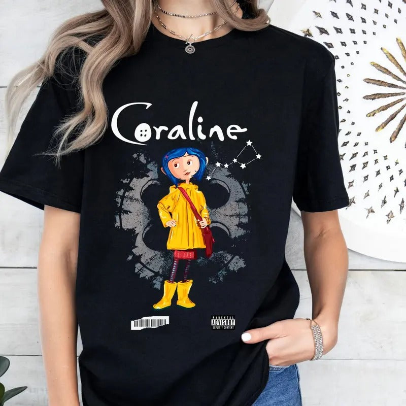 Coraline Squid Crop Top Shirt, what's Shakin' Baby Tee, Spooky Coraline Movie Crop Top Shirt, Coraline Doll Gift Idea