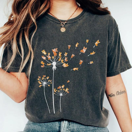 Corgi Flower T-shirt, Cute Dog Lovers Gift Shirt, Gift For Dog Mom, Funny Dog Shirt, Corgi Mom TShirt, Dog Owner Women Shirt, Funny Dog Lover, Pet Owners Gifts, Floral Corgi Shirt, Dog Shirts for Her, Dog Memorial Gift, Gifts for Pets, Pet Lover Shirt Top