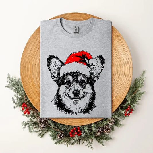 Corgi, Santa, Dog, Christmas, Dog Lover, Pet T-Shirt, Soft Style Tee, Women's Graphic Tshirt