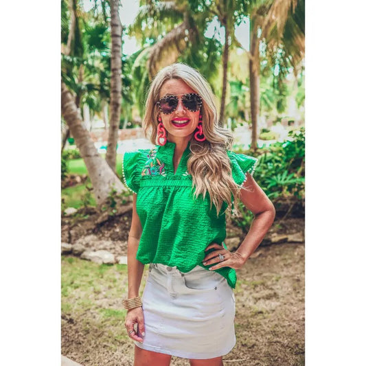 Costa Maya Emroidered Top