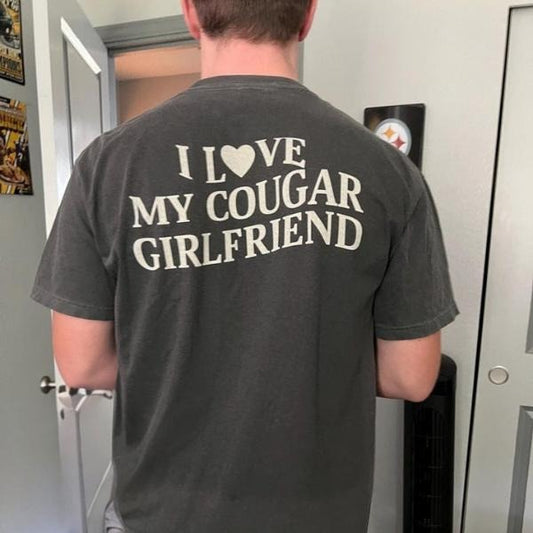 Cougar Girlfriend Shirt, I Heart My Cougar Girlfriend, Boyfriend Gift Ideas Long Distance, Valentines Gifts for Him Meaningful