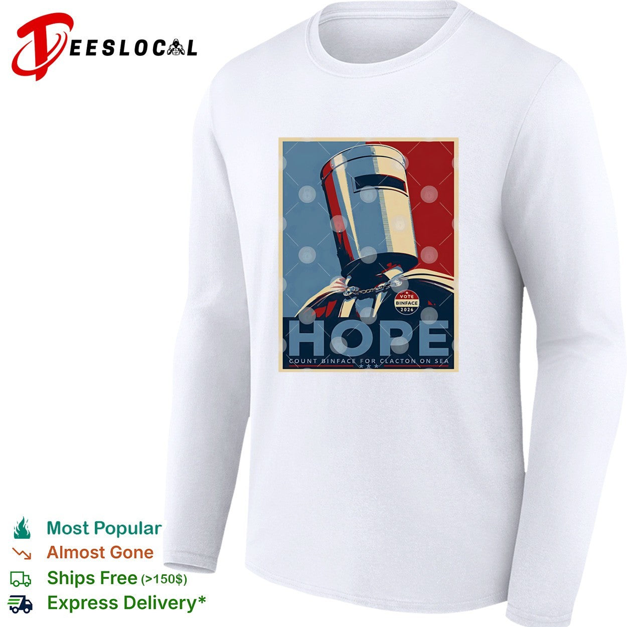 Count Binface hope vote for Clacton on sea shirt