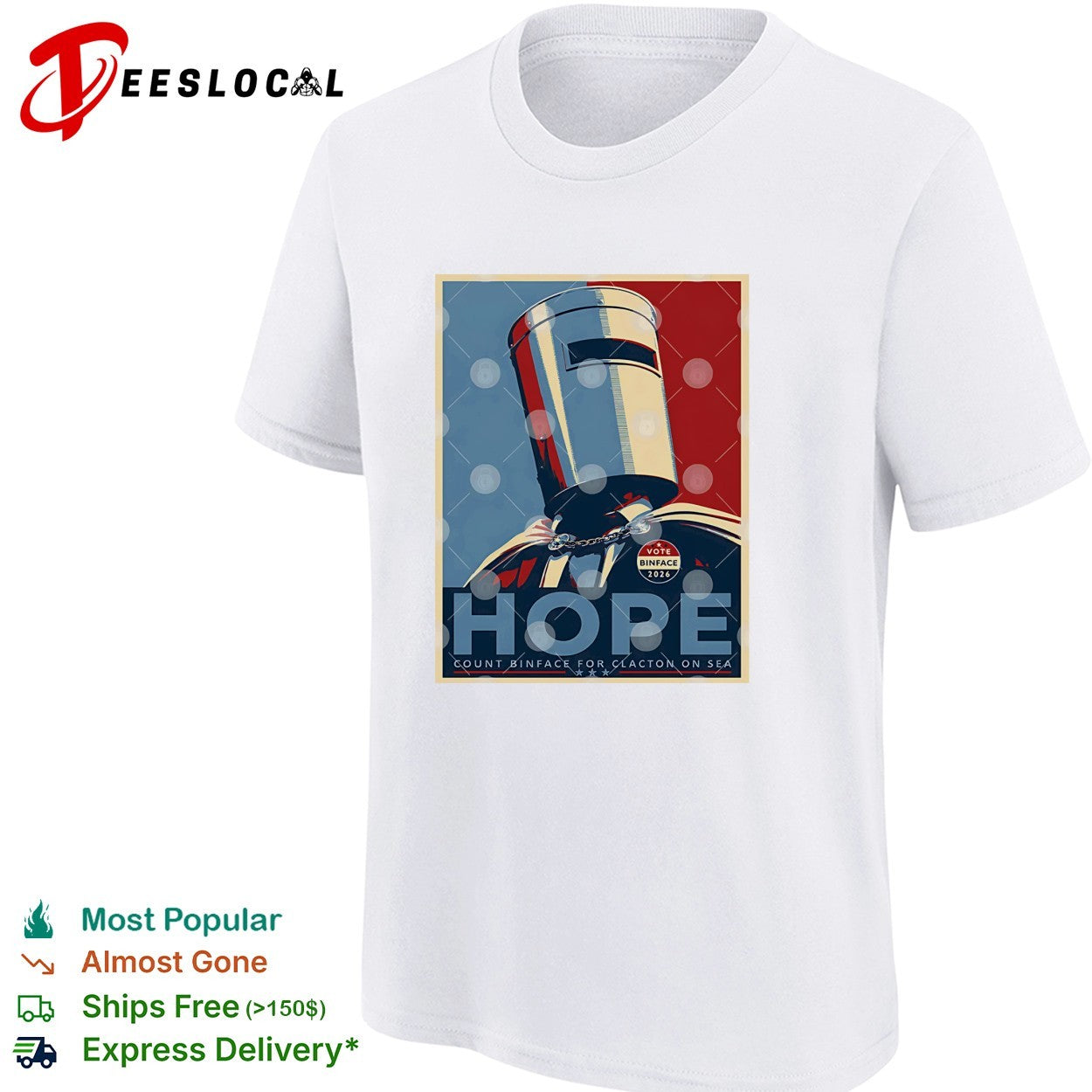 Count Binface hope vote for Clacton on sea shirt