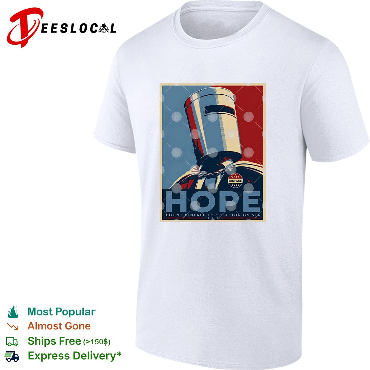 Count Binface hope vote for Clacton on sea shirt