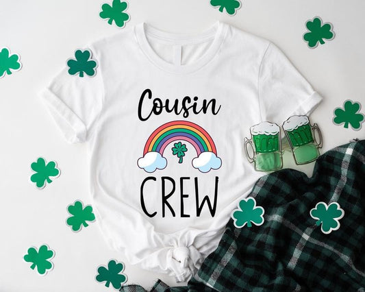 Cousin Crew Shirt, Matching Cousin St. Patrick's Day Tee, Cousin Team T-shirt, Family Gathering Shirt, Cousin Reunion Gift Shirt, Cousin Group Clover Shirt.