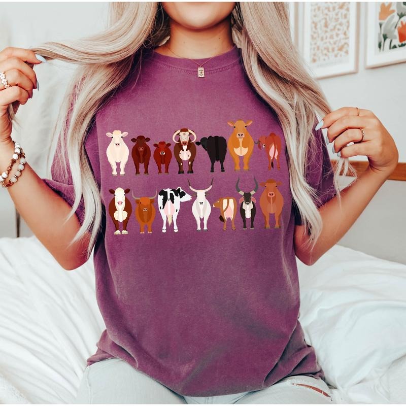 Cow Breeds Farm Animal Lover T-Shirt