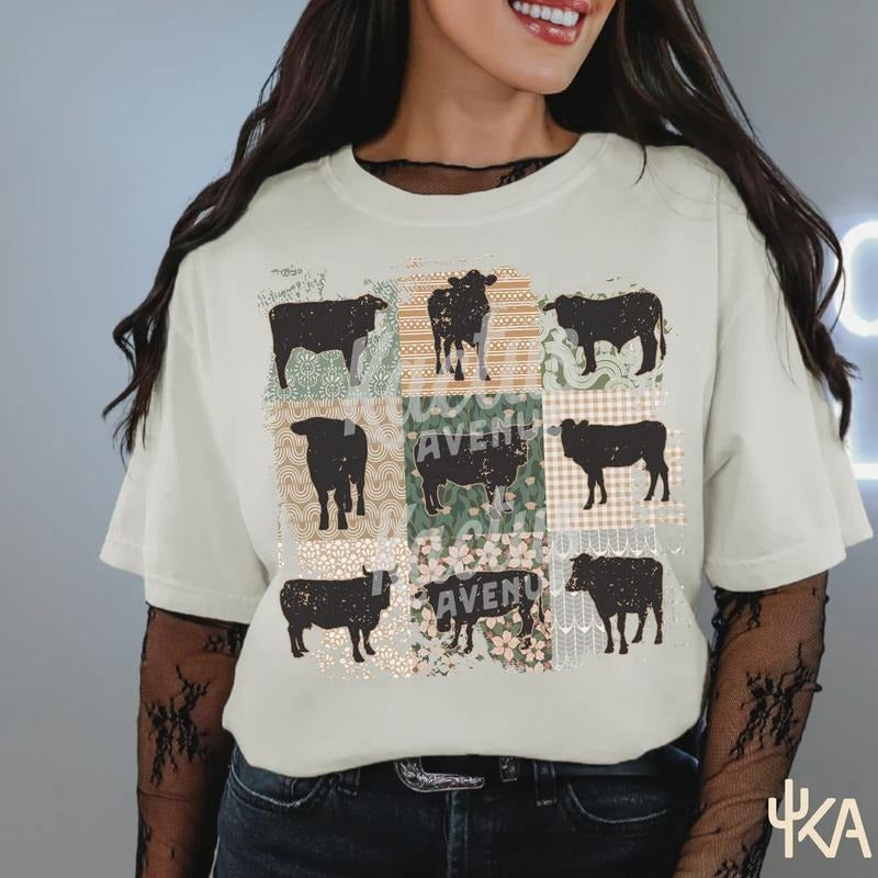 Cow Patterns T-Shirt Cotton Casual