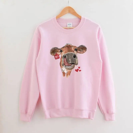 Cow Valentine Sweatshirt, Cow Sweatshirt, Western Valentine Sweatshirt, XO Sweatshirt, Valentine gift