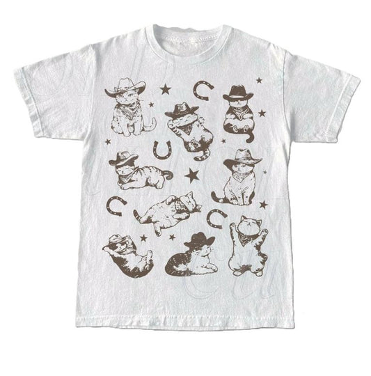 Cowboy Cats And Kittens Western Cowboy Vintage T-Shirt, Retro 90s Cowgirl Desert Shirt, Funny Ranch Cat T Shirt, Cat Lovers Gift, Unisex Tee Menswear Top