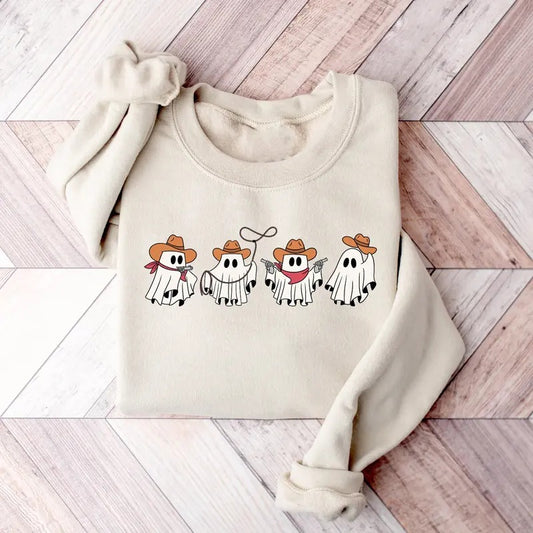 Cowboy Ghosts Sweatshirt, Halloween Cowgirl Ghosts Sweatshirt, Howdy Halloween Shirt Shirt, Ghost Boo Shirt, Western Cute Ghost Sweater, Spooky Season Shirt, Fall Halloween Gift Shirt