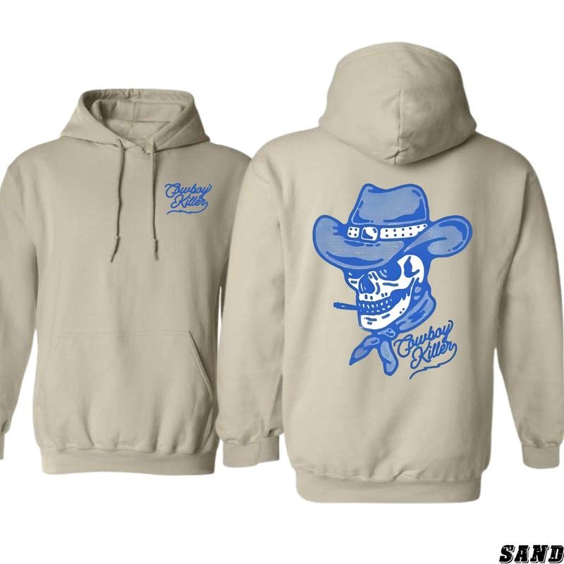 Cowboy Killer Hoodie - Bold Skull and Hat Design, Perfect for Edgy Fashion, Comfortable and Durable, Gift for Men, Gift for Women, Gift for You Menswear Sweaters