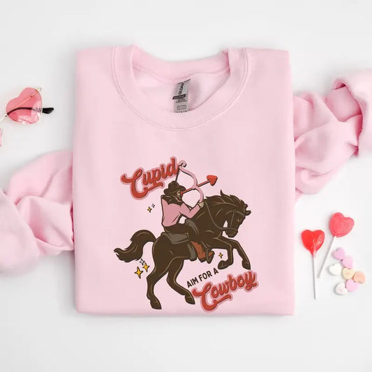 Cowboy Sweatshirt, Valentine's Day Cowboy, Valentine's Day Country shirt, Valentine's Day Oversized