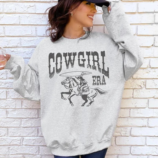Cowgirl Era, Rodeo, Western, Country, Horse Sweatshirt, Crew Neck, Women's, Crewneck