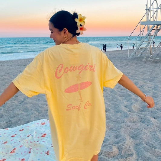 Cowgirl Surf Co. Shirt, Coastal cowgirl aesthetic, cowgirl beach days, beach oversized t-shirt Comfort Cotton