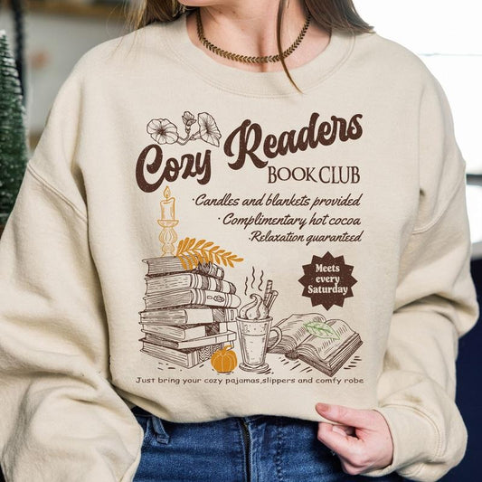 Cozy Girl Book Club T-Shirt, Coffee And Book Lover Sweatshirt, Fall Book Club Hoodie, Cozy Reader Tee