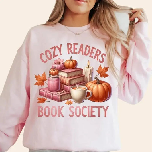 Cozy Readers Book Society Sweatshirt, Fall Book Sweatshirt, Book Lover Sweatshirt, Bookish Sweatshirt, Bookworm Sweatshirt,Reader Sweatshirt