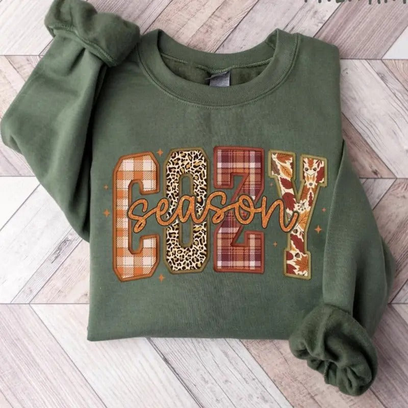 Cozy Season Sweatshirt - Tshirt - Hoodie, Women Fall Shirt, Christmas Shirts, Retro Fall Sweatshirt, Womens Fall Shirt, Get Cozy Sweatshirt, Christmas Gifts, Tee Print