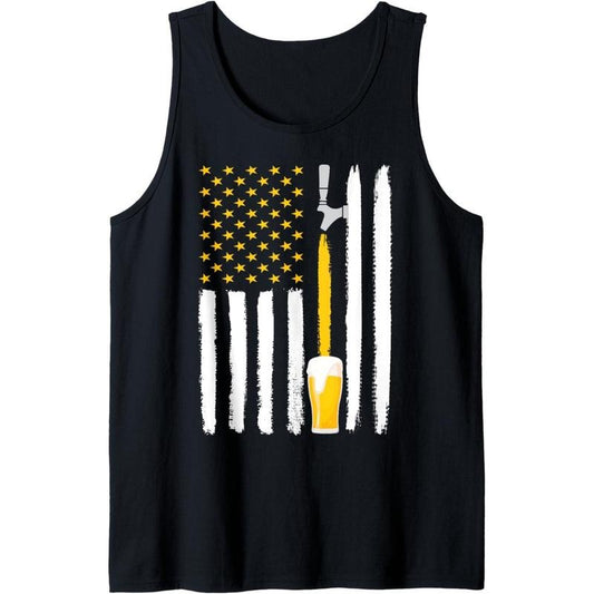 Craft Beer American Flag USA 4th July Brewery Tank Top made in USA