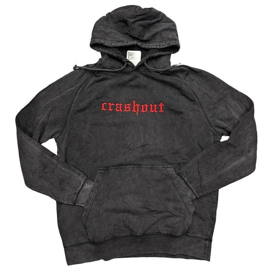 Crashout Vintage Embroidered Hoodie, Gamer Sweatshirt, Gift for Him, Alt Fashion, Streetwear Casual Pullover Sweatshirts Embroidery