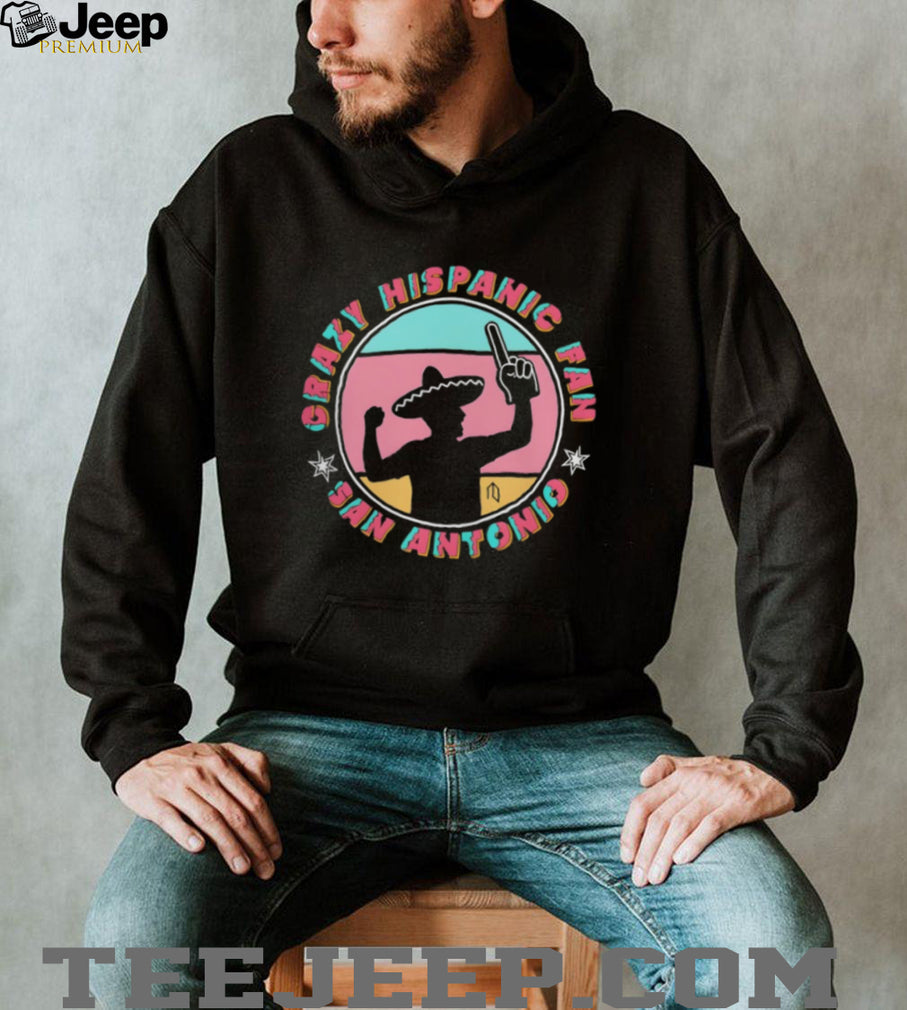 Crazy Hispanic Fan San Antonio Sombrero Silhouette Retro Style T Shirt