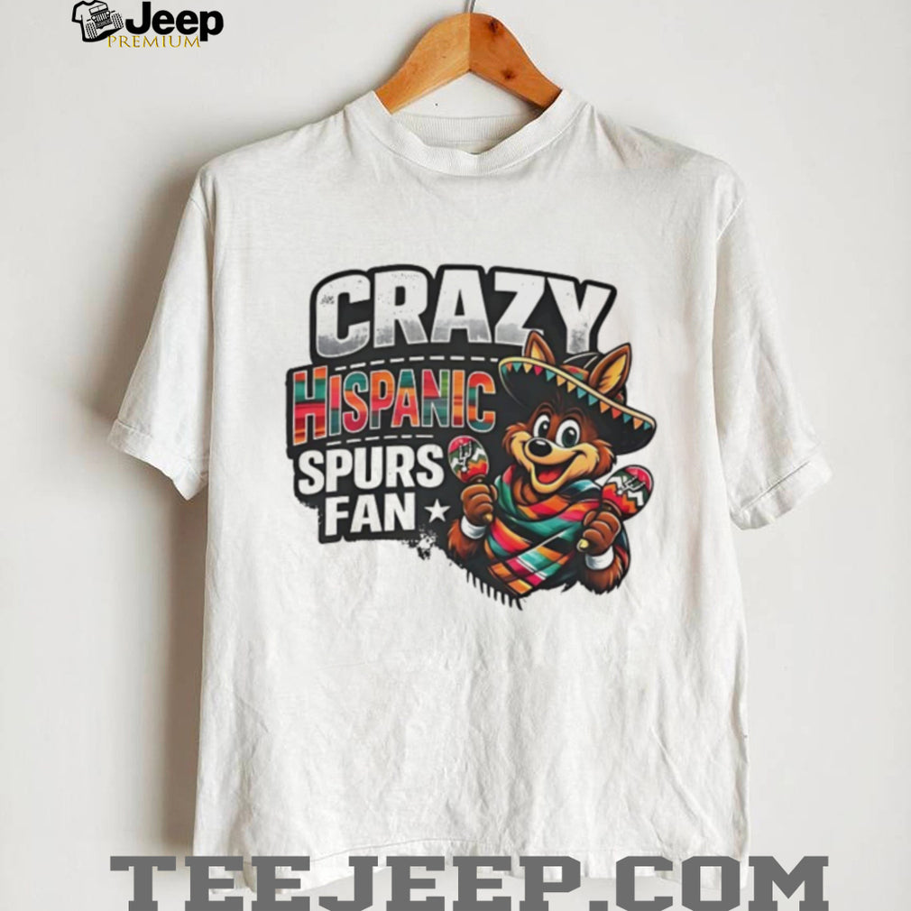 Crazy Hispanic Spurs Fan Coyote Mascot Maracas T Shirt