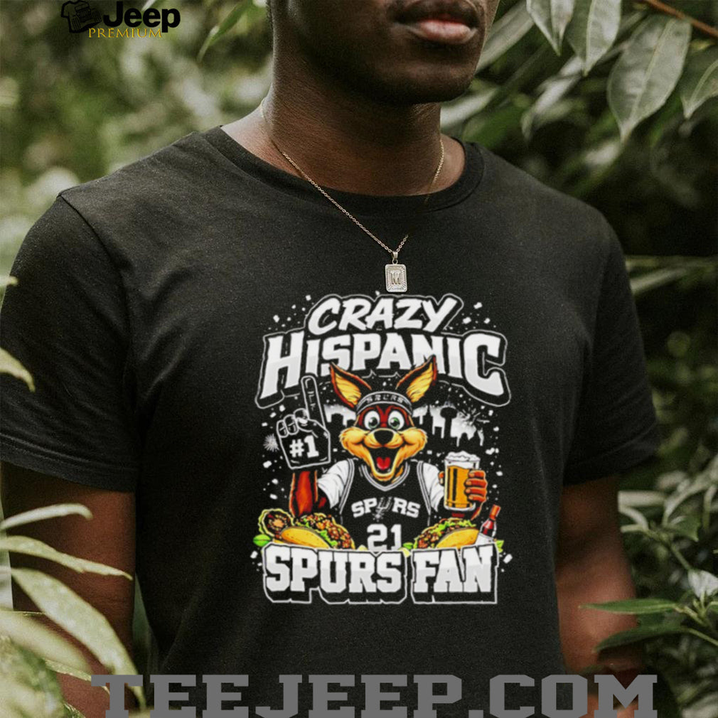 Crazy Hispanic Spurs Fan Coyote Mascot Tacos and Beer Graphic T Shirt