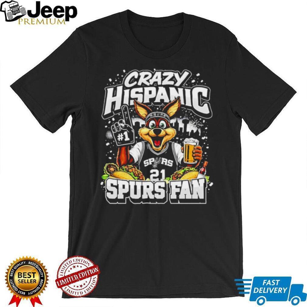 Crazy Hispanic Spurs Fan Coyote Mascot Tacos and Beer T Shirt