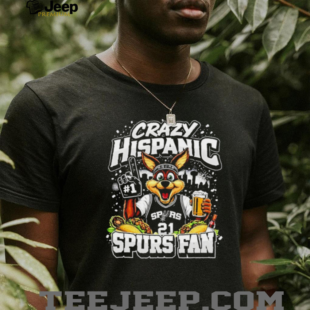Crazy Hispanic Spurs Fan Coyote Mascot Tacos and Beer T Shirt
